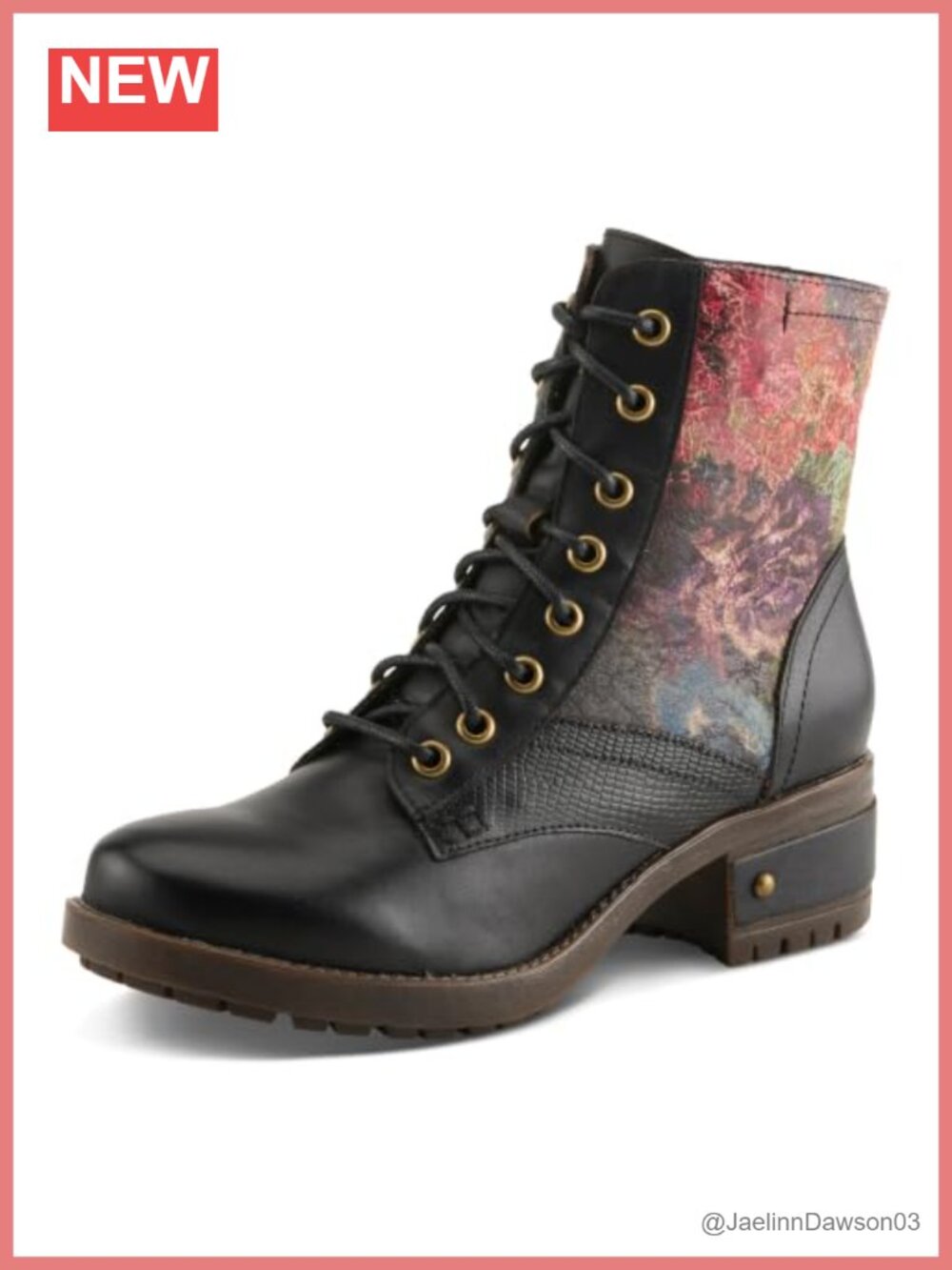 Hand-Painted Leather Ankle Boots for Women Flannel Lined Zipper Closure